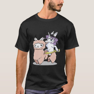 Pirat-Einhorn reitet auf süßen Llama-Liebhaber T-Shirt