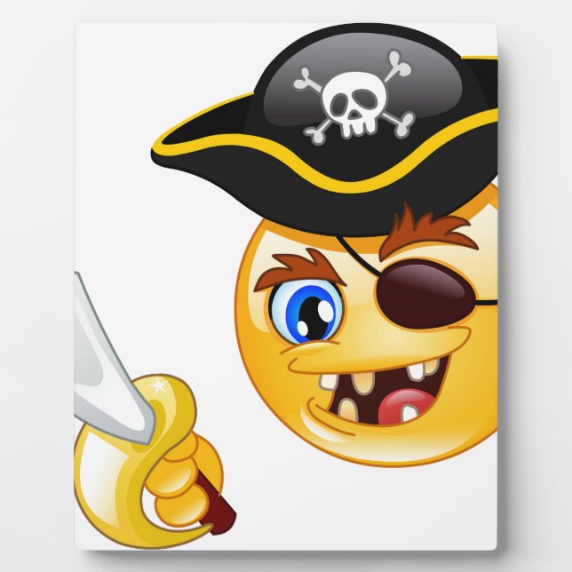 Pirat Emoji Fotoplatte (Vorderseite)