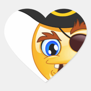 Pirat Emoji Herz-Aufkleber