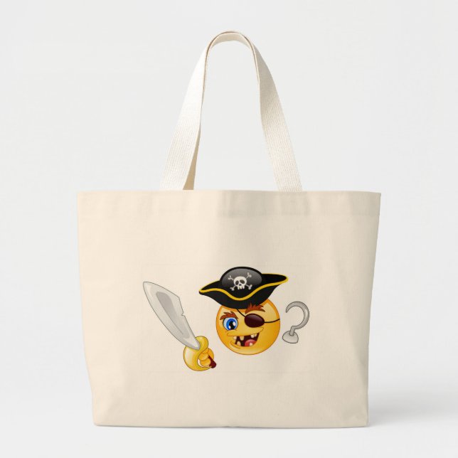 Pirat Emoji Jumbo Stoffbeutel (Vorne)
