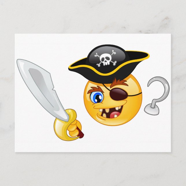 Pirat Emoji Postkarte (Vorderseite)