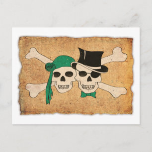 Pirat Frau und Mann Postkarte