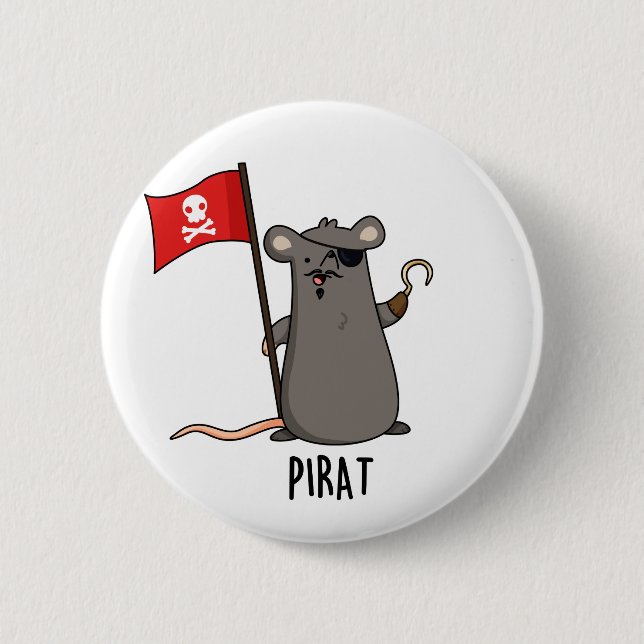 Pirat Funny Pirate Rat Pun Button (Vorderseite)