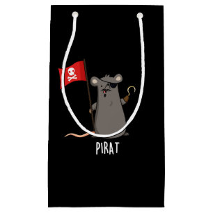 Pirat Funny Pirate Rat Pun Dark BG Kleine Geschenktüte