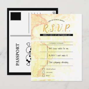 Pirat Hochzeit RSVP Einlagen Einladungspostkarte