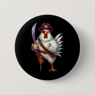 Pirat Huhn Lustiges Halloween-Kostüm für Männer Button
