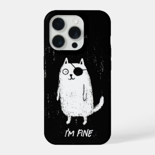 Pirat Katze – Minimale lustige Katzenkunst iPhone 15 Pro Hülle