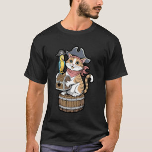 Pirat Katzen Schädel Totenkopf Design T-Shirt