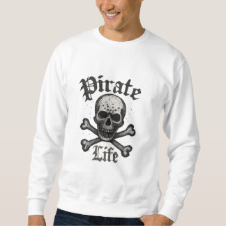 Pirat Leben Totenkopf & Kreuzknochen Grunge-Design Sweatshirt