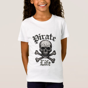 Pirat Leben Totenkopf & Kreuzknochen Grunge-Design T-Shirt