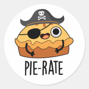 Pirat-lustiger Pirat Kuchen Wortspiel Runder Aufkleber