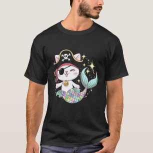 Pirat Meerjungfrau Katzenliebhaber Kätzchen Hausti T-Shirt