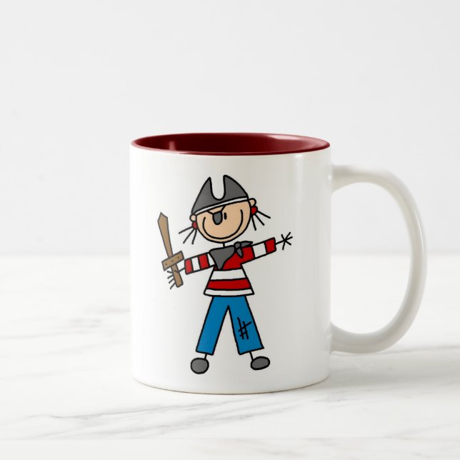 Pirat mit der Klinge-Tasse Zweifarbige Tasse (Rechts)