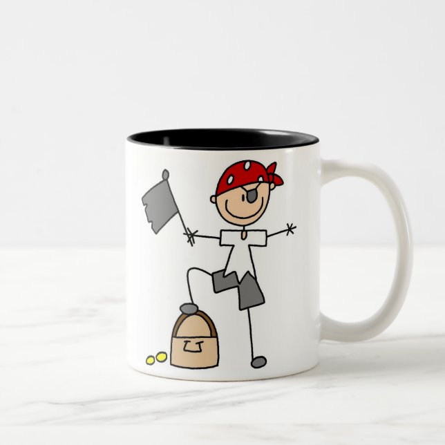 Pirat mit der Schatz-Tasse Zweifarbige Tasse (Rechts)
