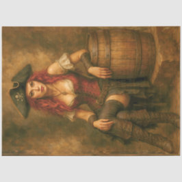 Pirat mit Fass | karibische nautische Decoupage Seidenpapier