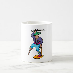 Pirat mit Holzbein und Schwert Kaffeetasse