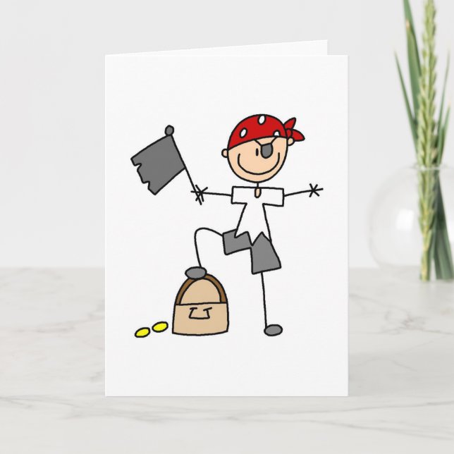 Pirat mit Schatz-Karte Karte (Vorderseite)