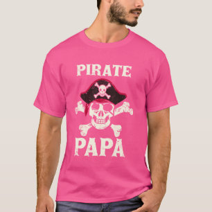 Pirat Papa Skelett Kapitän Lustiger Totenkopf Pira T-Shirt