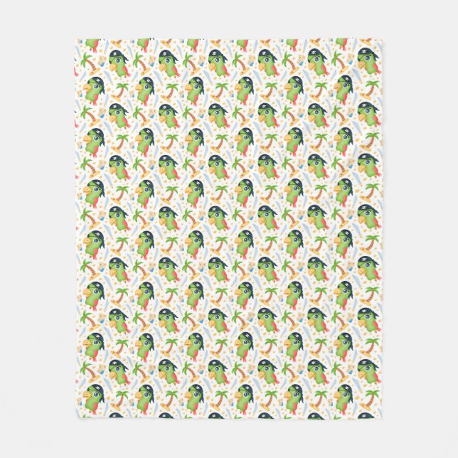 Pirat Papageien Fleecedecke (Vorderseite)