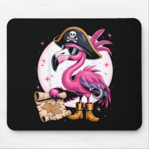 Pirat Rosa Flamingo Lustiger Halloween-Party-Kostü Mousepad