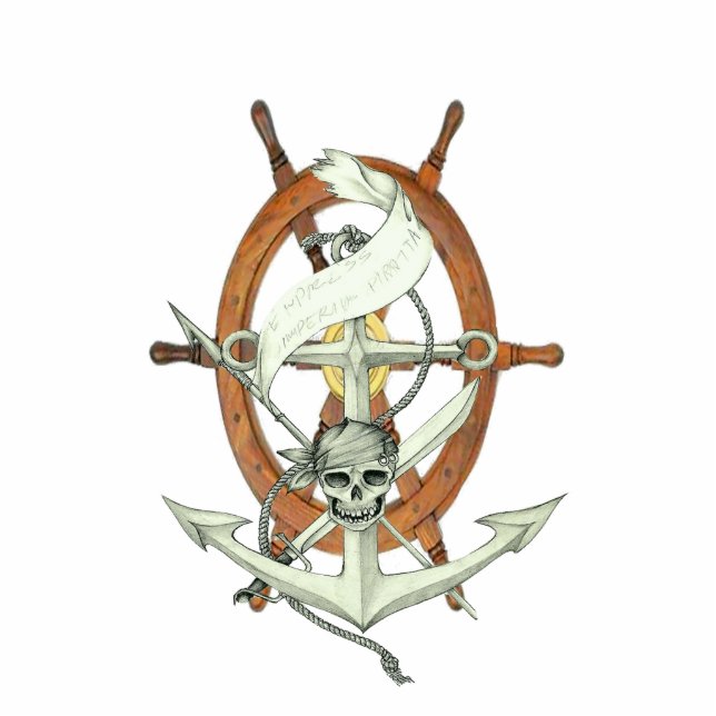 Pirat Sigil Fotoskulptur Schlüsselanhänger (Vorne)