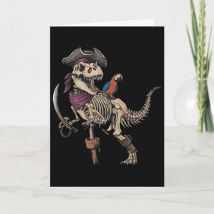 Pirat Skelett Dinosaurier T Rex Lustiger Tyrannosa Karte