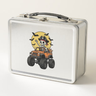 Pirat-Skelett-Monster-Truck-Halloween-Design_1 Metall Brotdose