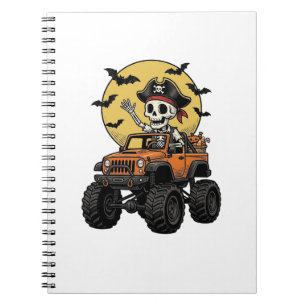 Pirat-Skelett-Monster-Truck-Halloween-Design_1 Notizblock