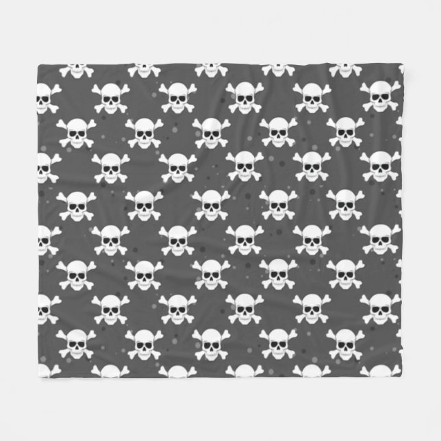 Pirat Stil - Totenkopf Muster  Fleecedecke (Vorderseite (Horizontal))