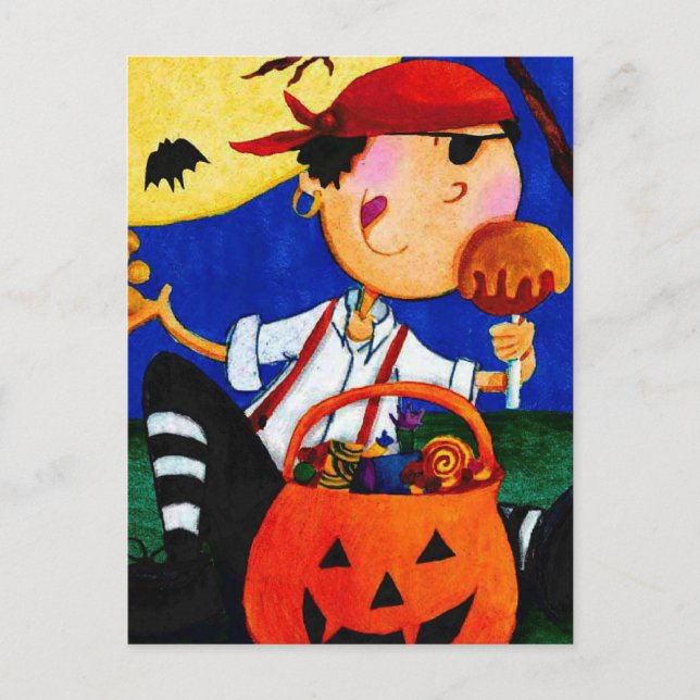 Pirat und Kürbis Postkarte (Vorderseite)
