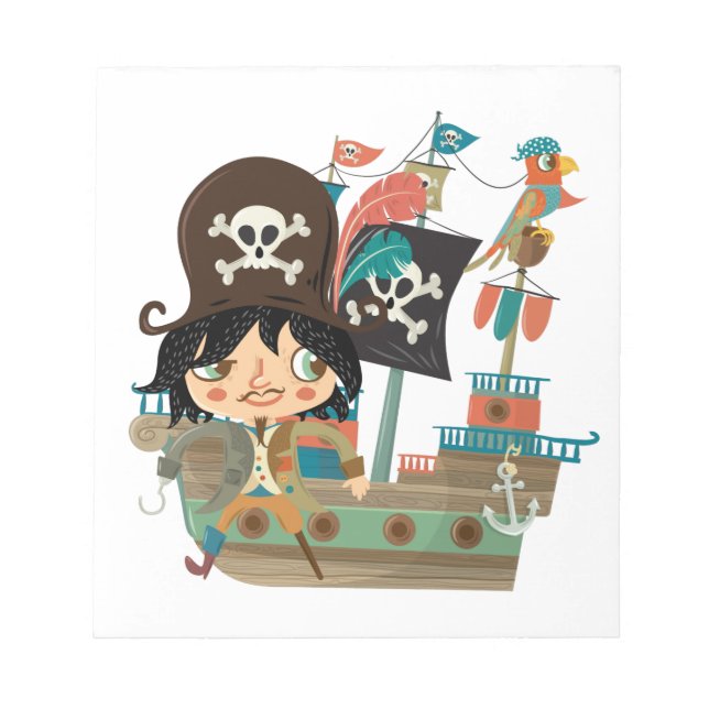 Pirat und Piraten-Schiff Notizblock (Vorderseite)