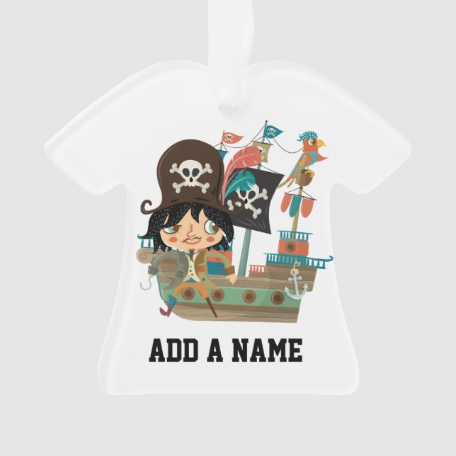 Pirat und Piraten-Schiff Ornament (Vorderseite)