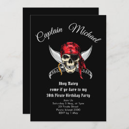 Pirate 30th Birthday Party Invitation