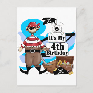 Pirate, 4. Geburtstag, Tshirts und Geschenke Postkarte