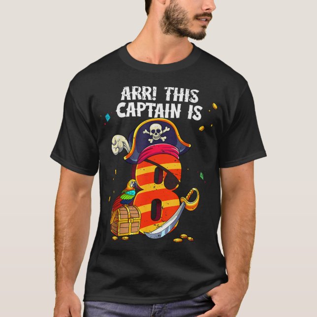 Pirate 8Th Birthday  T-Shirt (Vorderseite)