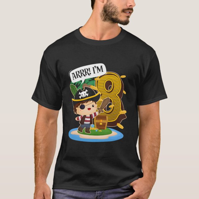 Pirate 8Th Py 8 Arrr I'M 8 T-Shirt (Vorderseite)