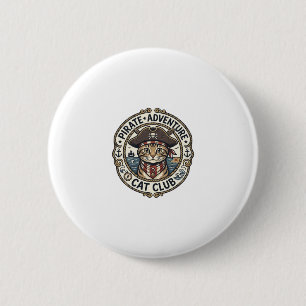 Pirate-Abenteuer-Katze POD-Vektor-Art - Piraten-Ab Button