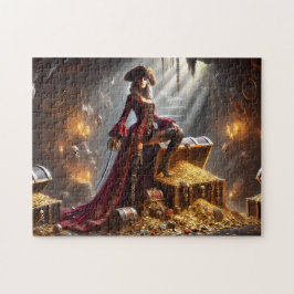 Pirate Admiral Anne Nautical Treasure Cave Scene