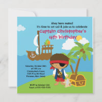 Pirate Ahoy Mates Invitation à la fête d'anniversa