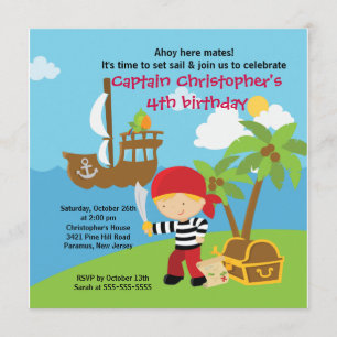 Pirate Ahoy Mates Invitation à la fête d'anniversa