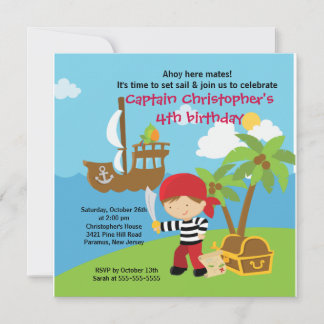 Pirate Ahoy Mates Invitation à la fête d'anniversa