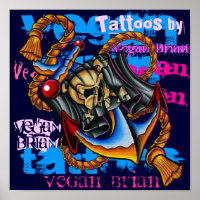 Pirate Anchor Druck von Vegan Brian