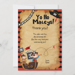 Pirate Anniversaire Carte de remerciements