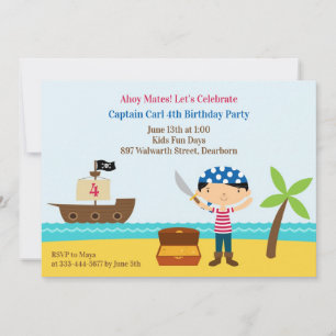 Pirate Anniversaire Fête Appartement Invitation