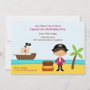 Pirate Anniversaire Fête Capitaine Invitation