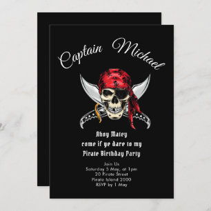 Pirate Anniversaire Fête Objet Invitation