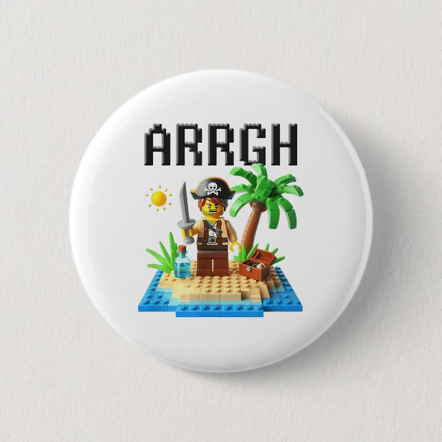 Pirate Argh Gebäude Blocks Bricks Master Builder Button (Vorderseite)