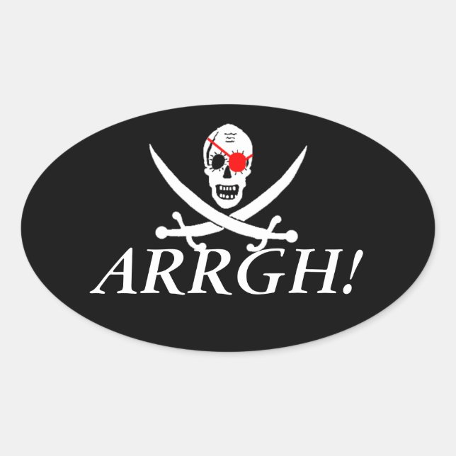 Pirate ARRGH Ovaler Aufkleber (Vorderseite)