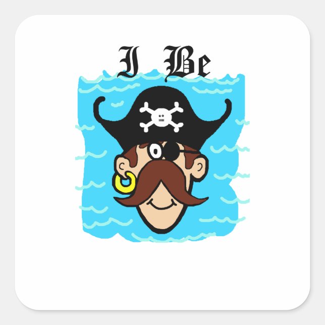 Pirate avec nom d'eau Stickers étiquette (Devant)