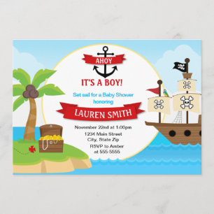 Pirate Baby Shower Einladungs-12x18 Einladung